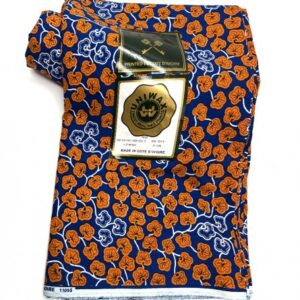 UNIWAX - FLEUR ORANGE ET BLEU